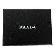 Prada Blue Vitello Move Leather Triangle Logo Card Case Wallet available at Queen Bee of Beverly Hills