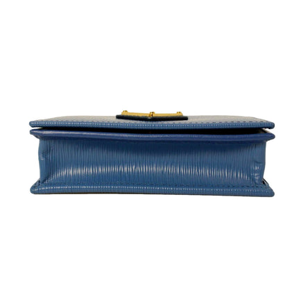 Prada Blue Vitello Move Leather Triangle Logo Card Case Wallet available at Queen Bee of Beverly Hills