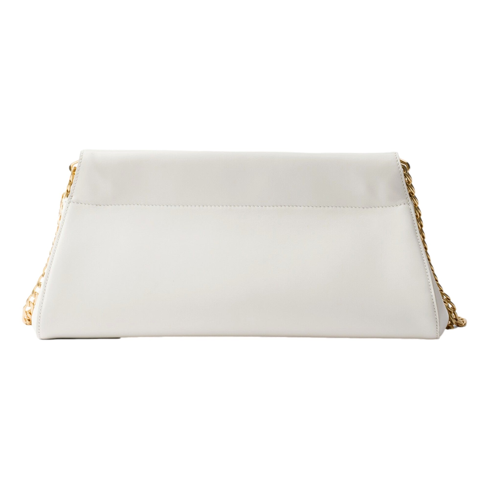Prada Enchaine Small Shoulder Bag Calfskin Leather White - available at Queen Bee of Bee of Beverly Hills.