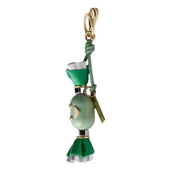 Prada Green Leather Candy Robot Bag Charm Keychain - available at Queen Bee of Beverly Hills. 