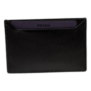 Prada Black Vitello Move Leather Gold Logo Card Holder Wallet - available at Queen Bee of Beverly Hills. 