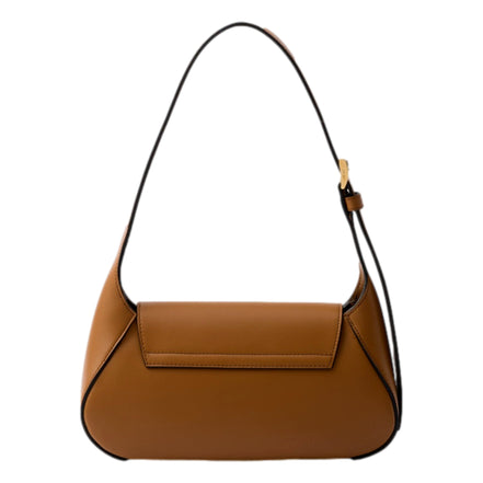 Prada City Flap Soft Calfskin Leather Shoulder Bag Caramel Brown
