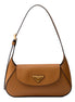 Prada City Flap Soft Calfskin Leather Shoulder Bag Caramel Brown