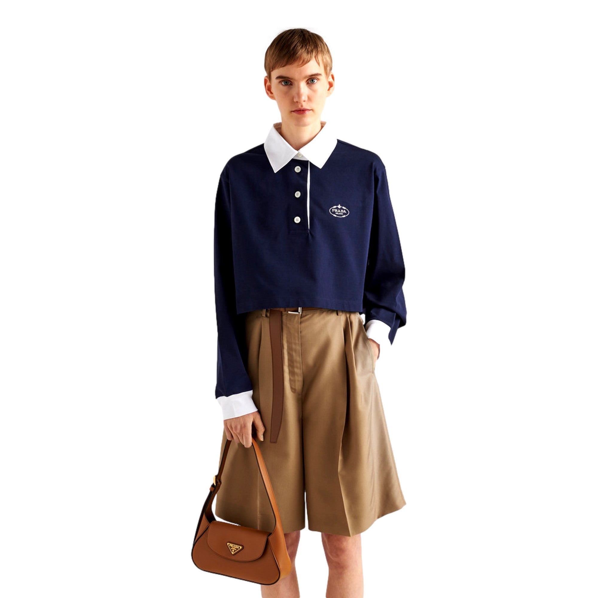 Prada City Flap Soft Calfskin Leather Shoulder Bag Caramel Brown