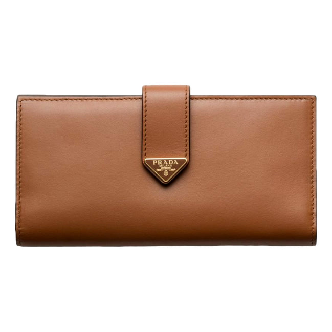Prada City Wallet in Cognac sold at Queen Bee of Beverly Hills