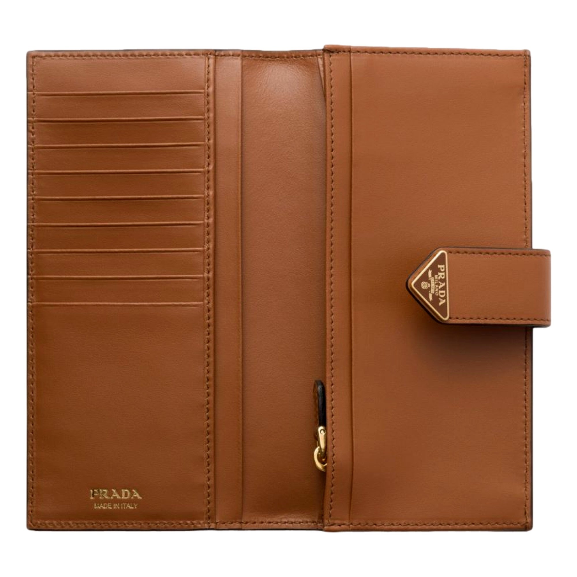 Prada City Wallet in Cognac sold at Queen Bee of Beverly Hills