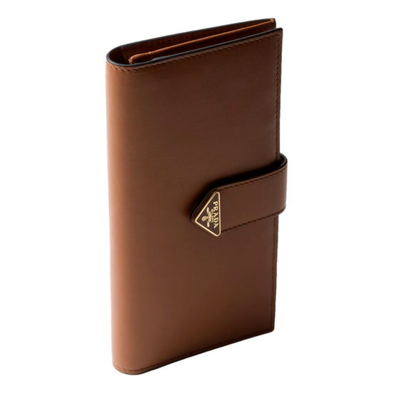 Prada City Wallet in Cognac sold at Queen Bee of Beverly Hills