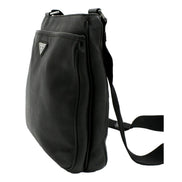 Prada City Vitello Leather Black Messenger Crossbody Bag available at Queen Bee of Beverly Hills