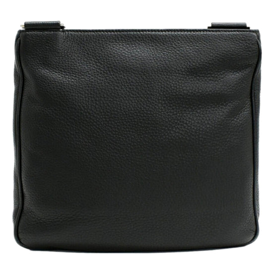 Prada City Vitello Leather Black Messenger Crossbody Bag available at Queen Bee of Beverly Hills