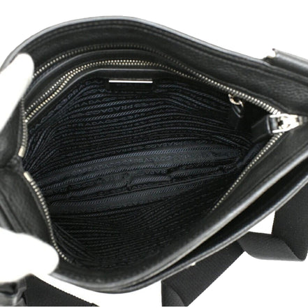 Prada City Vitello Leather Black Messenger Crossbody Bag available at Queen Bee of Beverly Hills