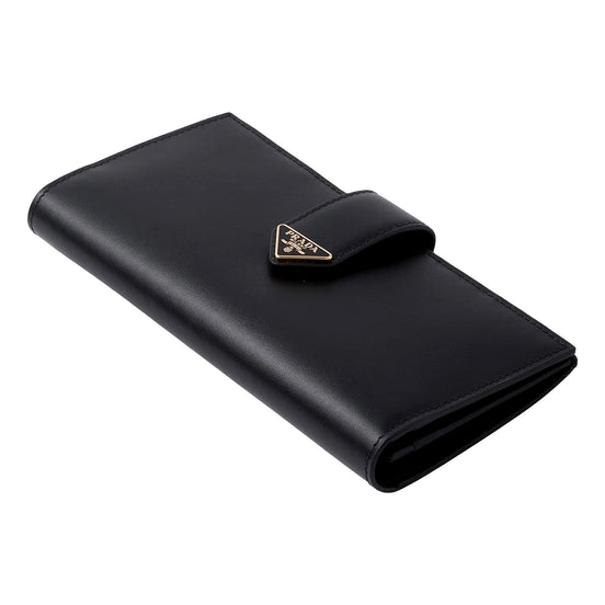 Prada City Wallet in Black sold at Queen Bee of Beverly Hills