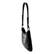 Prada Cleo Black and White Sequin Milano Logo Mini Leather Shoulder Bag available at Queen Bee of Beverly Hills