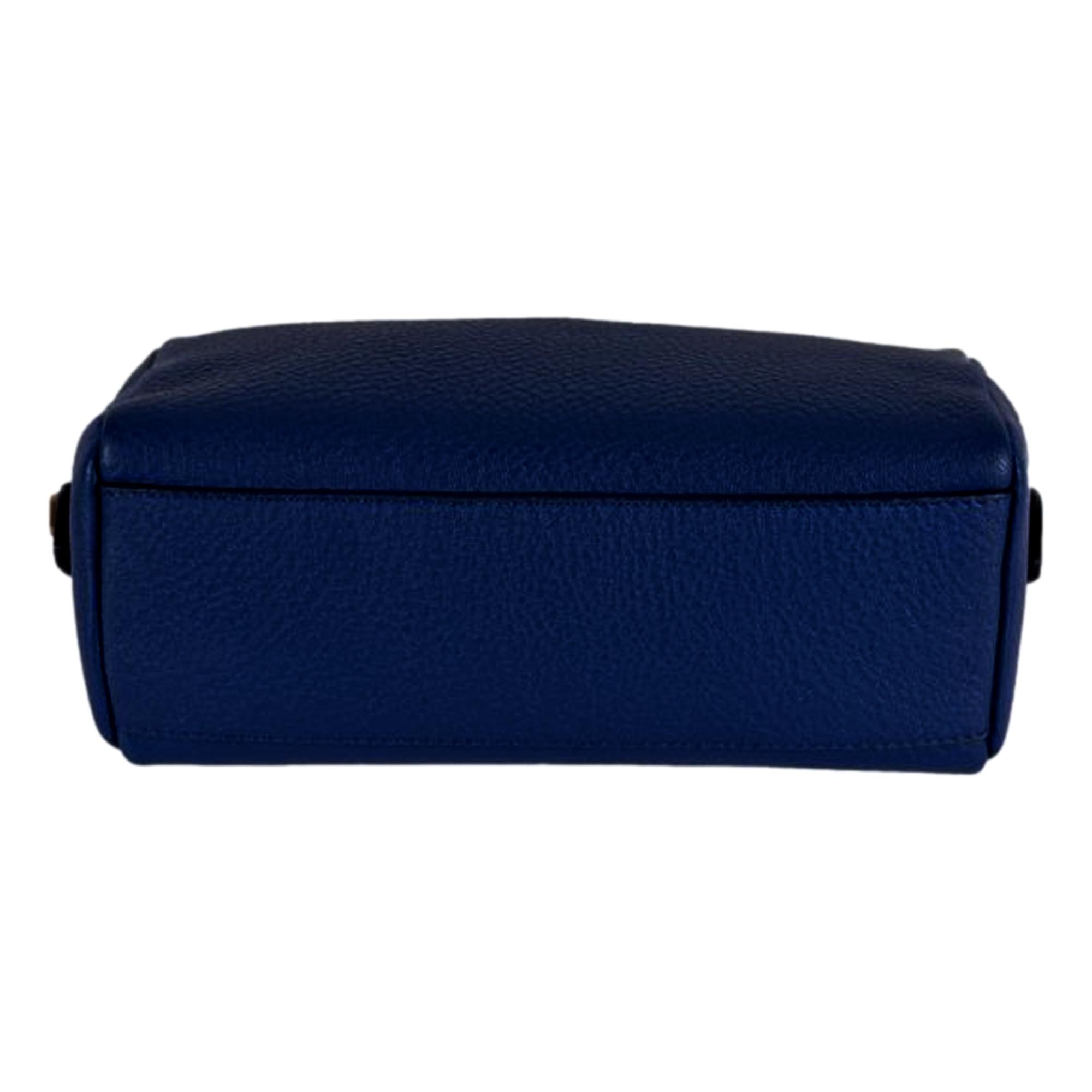 Prada Contenitore Baltico Navy Blue Vitello Daino Vanity Case available at Queen Bee of Beverly Hills