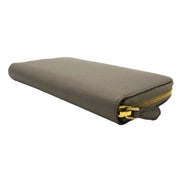 Prada Continental Zip-Around Wallet Saffiano Leather Argilla Grey available at Queen Bee of Beverly Hills
