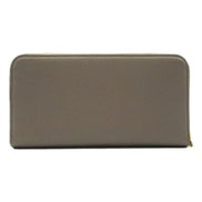 Prada Continental Zip-Around Wallet Saffiano Leather Argilla Grey available at Queen Bee of Beverly Hills