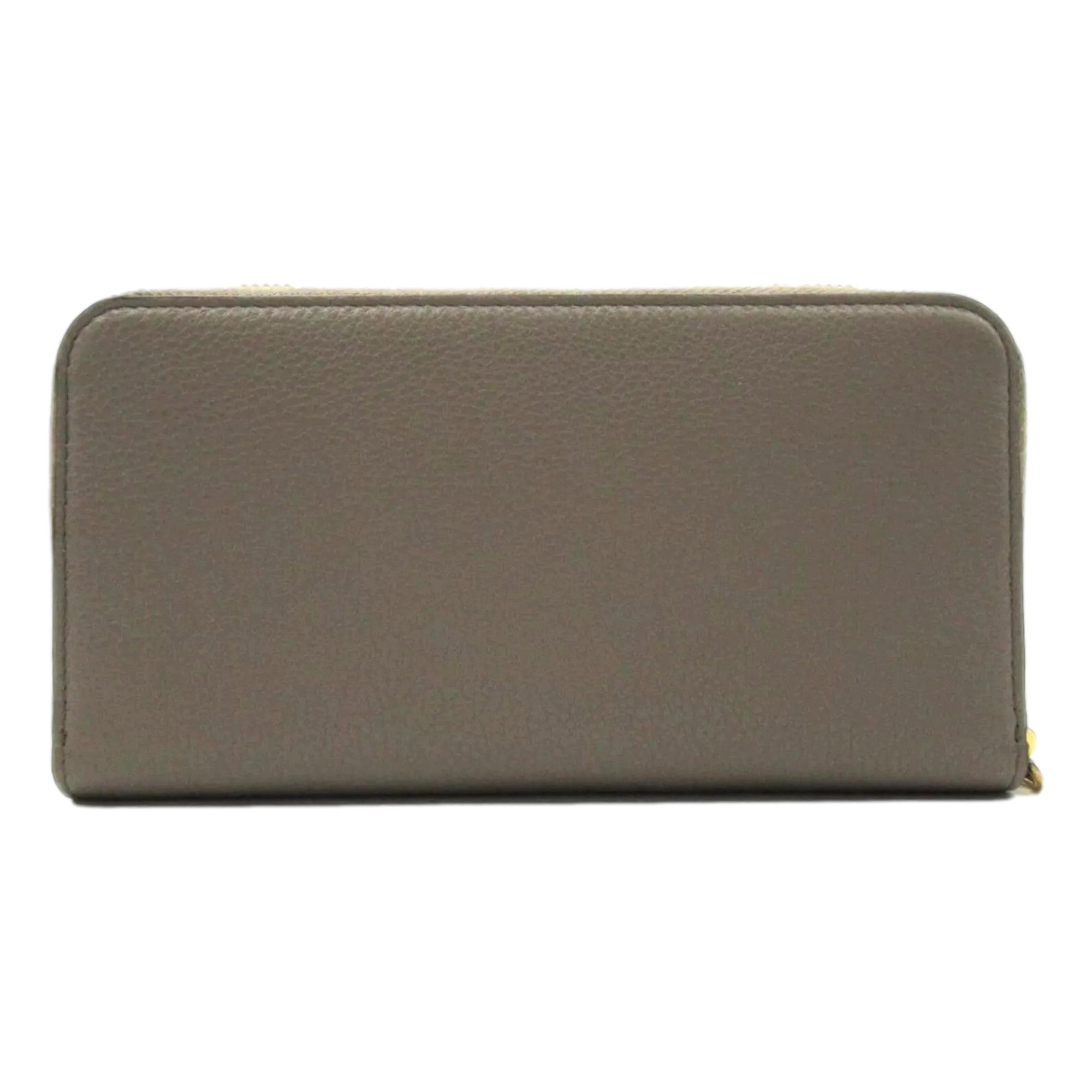 Prada Continental Zip-Around Wallet Saffiano Leather Argilla Grey available at Queen Bee of Beverly Hills