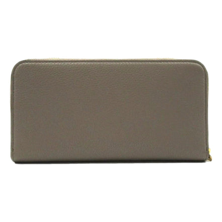 Prada Continental Zip-Around Wallet Saffiano Leather Argilla Grey available at Queen Bee of Beverly Hills