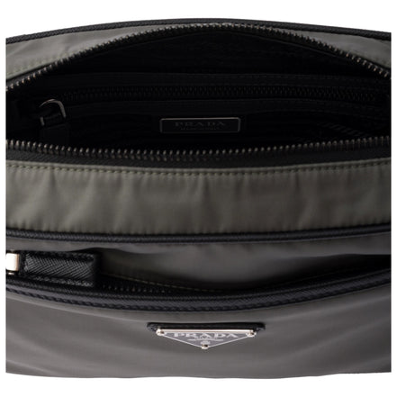 Prada Re-Nylon Saffiano Leather Camera Crossbody Zip Bag in Green