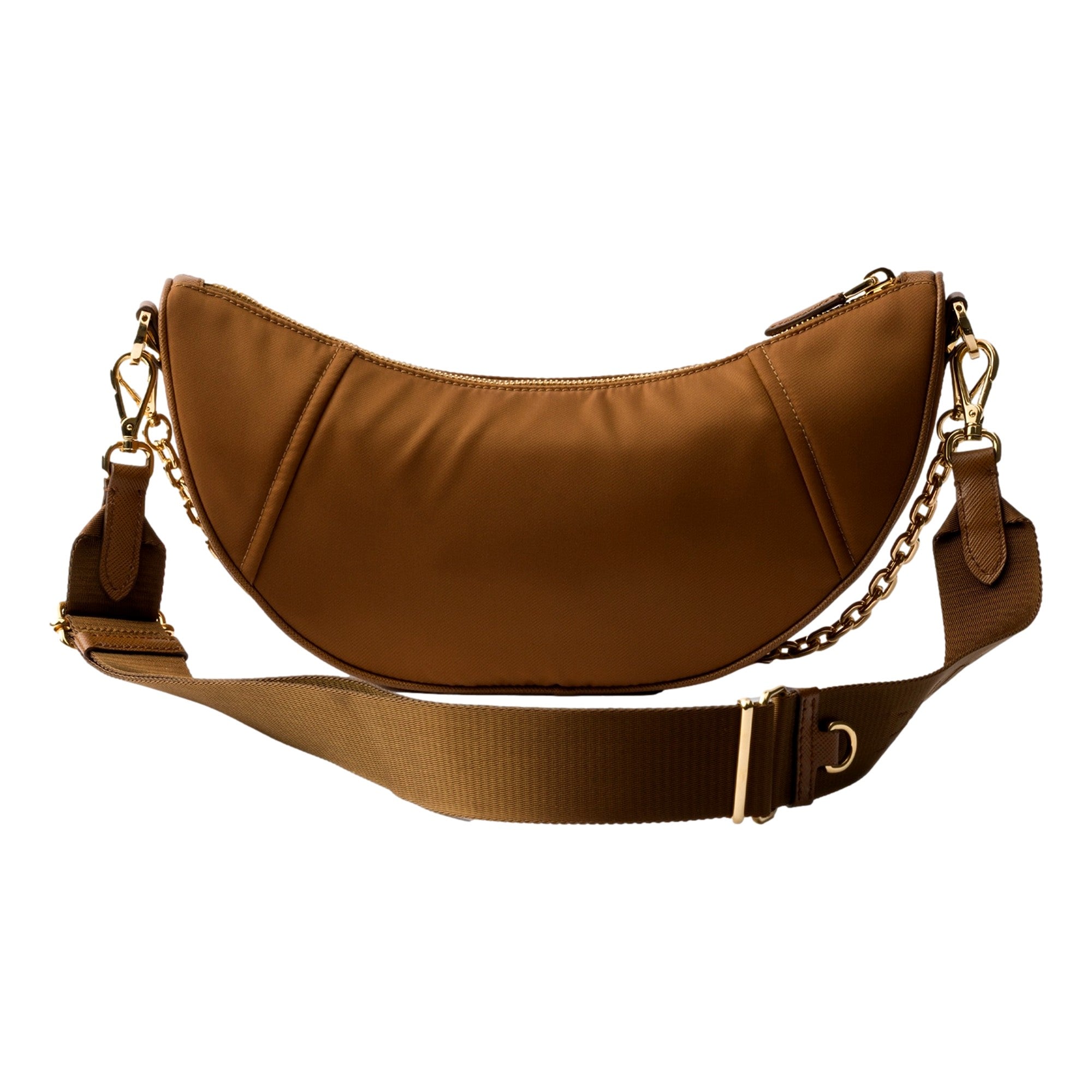 Prada Demi Lune Re-Nylon Crescent Shoulder Bag available at Queen Bee of Beverly Hills