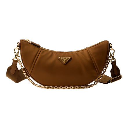 Prada Demi Lune Re-Nylon Crescent Shoulder Bag available at Queen Bee of Beverly Hills