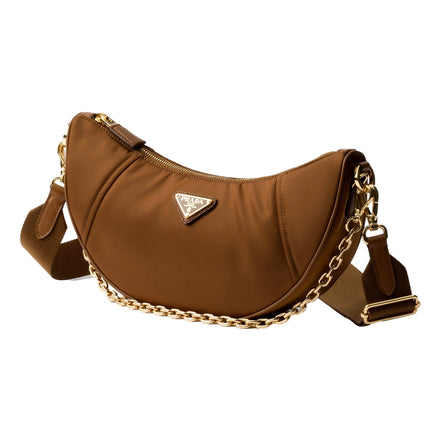 Prada Demi Lune Re-Nylon Crescent Shoulder Bag available at Queen Bee of Beverly Hills