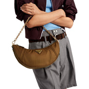 Prada Demi Lune Re-Nylon Crescent Shoulder Bag available at Queen Bee of Beverly Hills