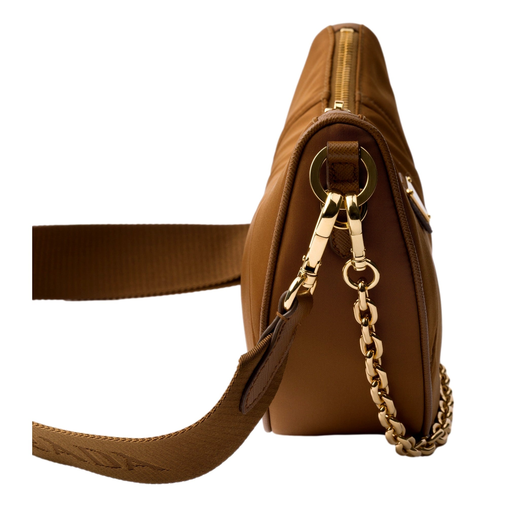 Prada Demi Lune Re-Nylon Crescent Shoulder Bag available at Queen Bee of Beverly Hills