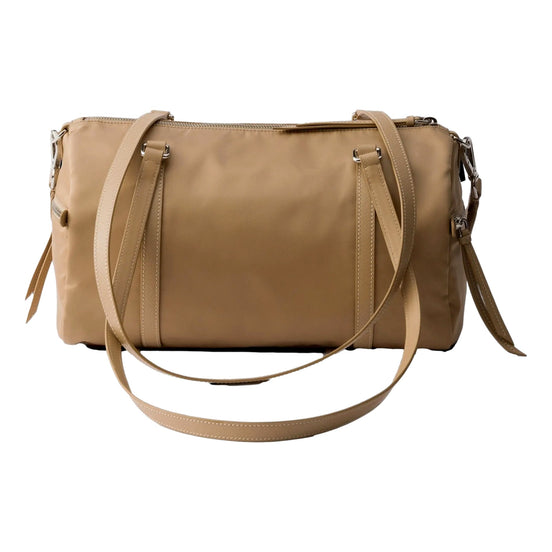 Prada Large Re-Nylon and Saffiano Leather Duffel Bag - available at Queen Bee of Beverly Hills. 