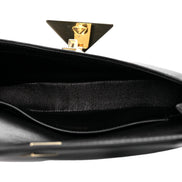 Prada Embleme Triangle Logo Soft Calfskin Crossbody Bag Black sold at Queen Bee of Beverly Hills