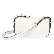 Prada Embleme Triangle Logo Soft Calfskin Crossbody Bag White