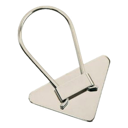 Prada Enameled Metal Key Ring Red and Gold Triangle Logo Purse Charm available at Queen Bee of Beverly Hills