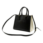 Prada Nero Black Ivory Saffiano Leather 2-Way Tote Bag - available at Queen Bee of Beverly Hills. 
