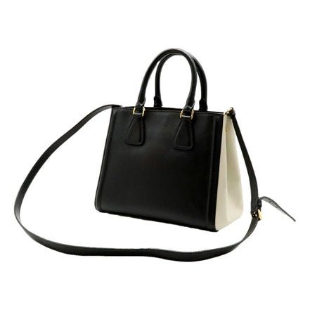 Prada Nero Black Ivory Saffiano Leather 2-Way Tote Bag - available at Queen Bee of Beverly Hills. 