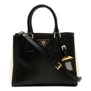 Prada Nero Black Ivory Saffiano Leather 2-Way Tote Bag - available at Queen Bee of Beverly Hills. 