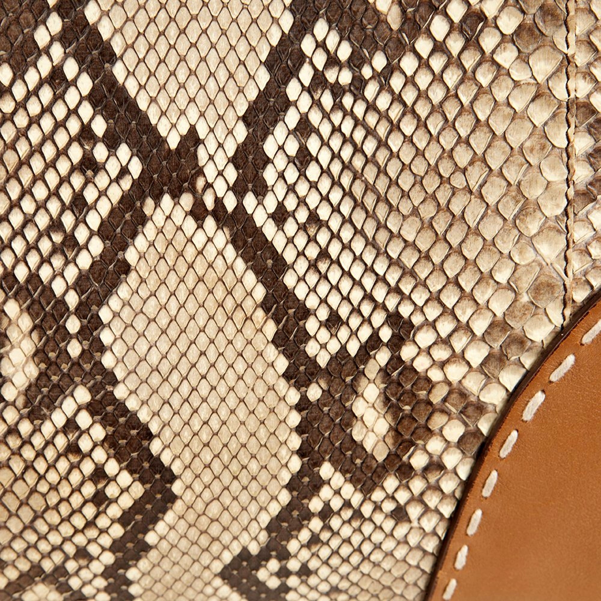 Prada Galleria Natural Python Leather Brown Double Zip Tote Handbag available at Queen Bee of Beverly Hills