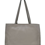Prada Argilla Grey Glace Calf Leather Shopping Tote Bag - available at Queen Bee of Beverly Hills. 