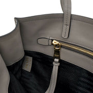 Prada Argilla Grey Glace Calf Leather Shopping Tote Bag - available at Queen Bee of Beverly Hills. 