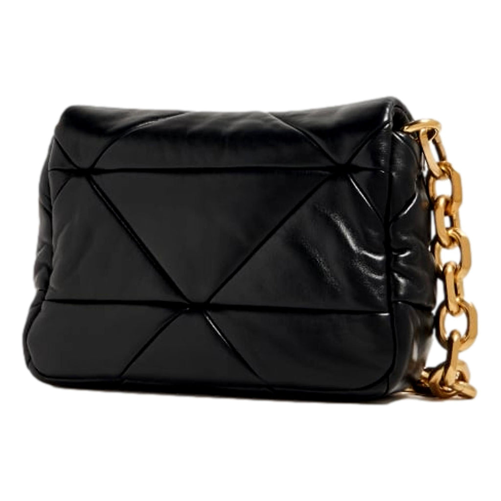 Prada Gold Logo Black Quilted Nappa Patch Leather Small Shoulder Bag at_Queen_Bee_of_Beverly_Hills
