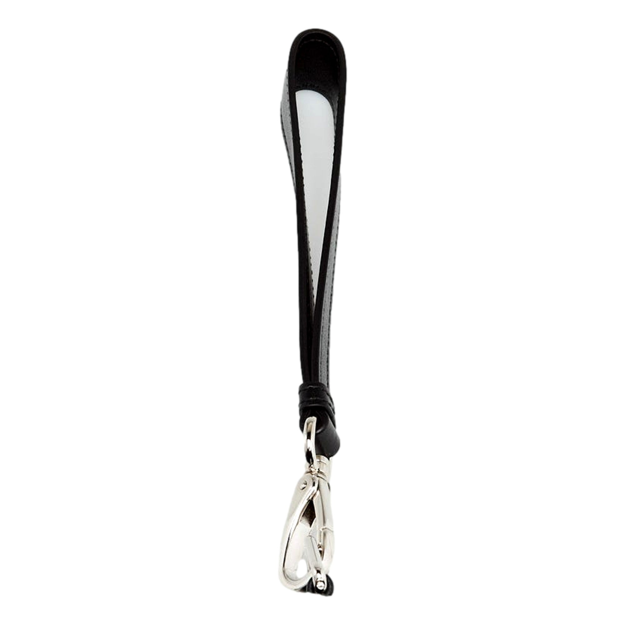 Prada Grace Triangle Leather Pouch Clutch Bag with Embossed Logo Nero Black available at Queen Bee of Beverly Hills