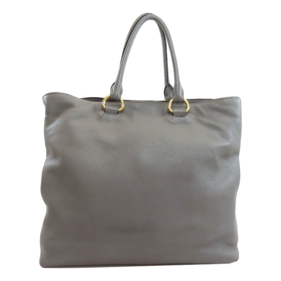 Prada Vitello Phenix Gray Shopper Tote sold at Queen Bee of Beverly Hills