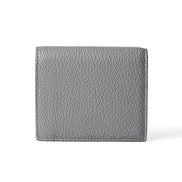 Prada Marmo Marble Grey Vitello Daino Leather Silver Triangle Logo Bifold Wallet available at Queen Bee of Beverly Hills