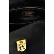 Prada Soft Sound Medium Black Soft Grain Leather Shoulder Bag - available at Queen Bee of Beverly Hills.