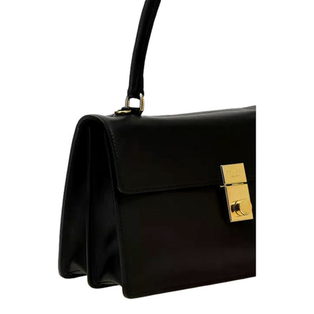 Prada Soft Sound Medium Black Soft Grain Leather Shoulder Bag - available at Queen Bee of Beverly Hills.