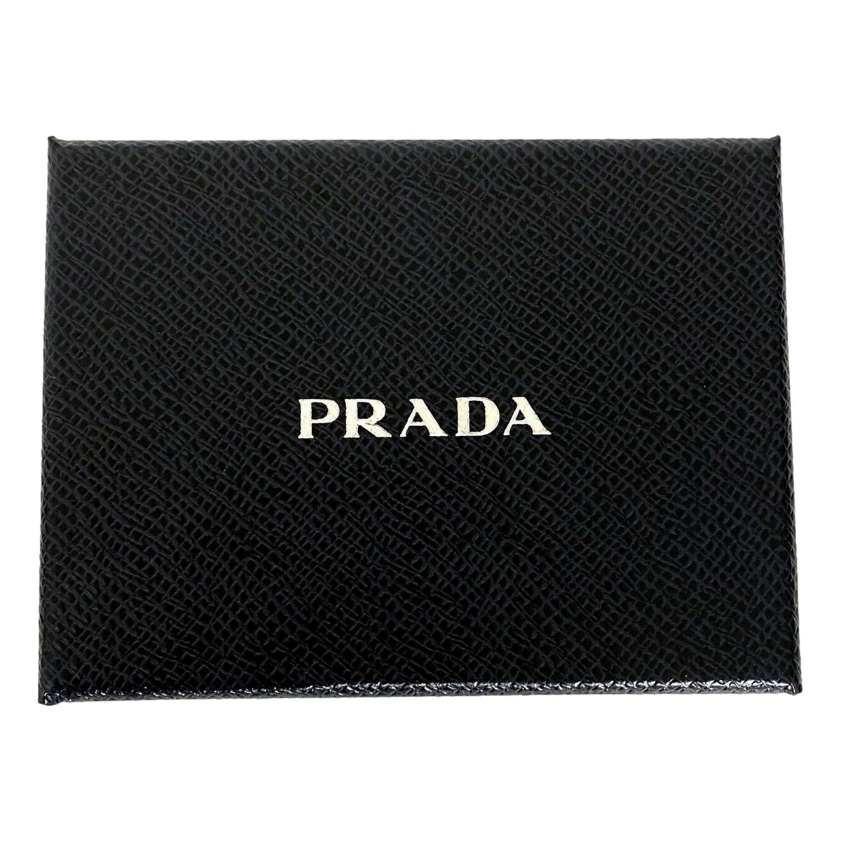 Prada Mens Bifold Vitello Micro Grain Gray Leather Triangle Logo Bifold Wallet available at Queen Bee of Beverly Hills