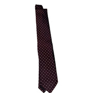Prada Mens Neck Tie Bordeaux Red Silk Geometric Pattern available at Queen Bee of Beverly Hills
