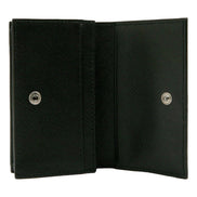 Prada Mens Saffiano Flap Card Holder Wallet Black available at Queen Bee of Beverly Hills