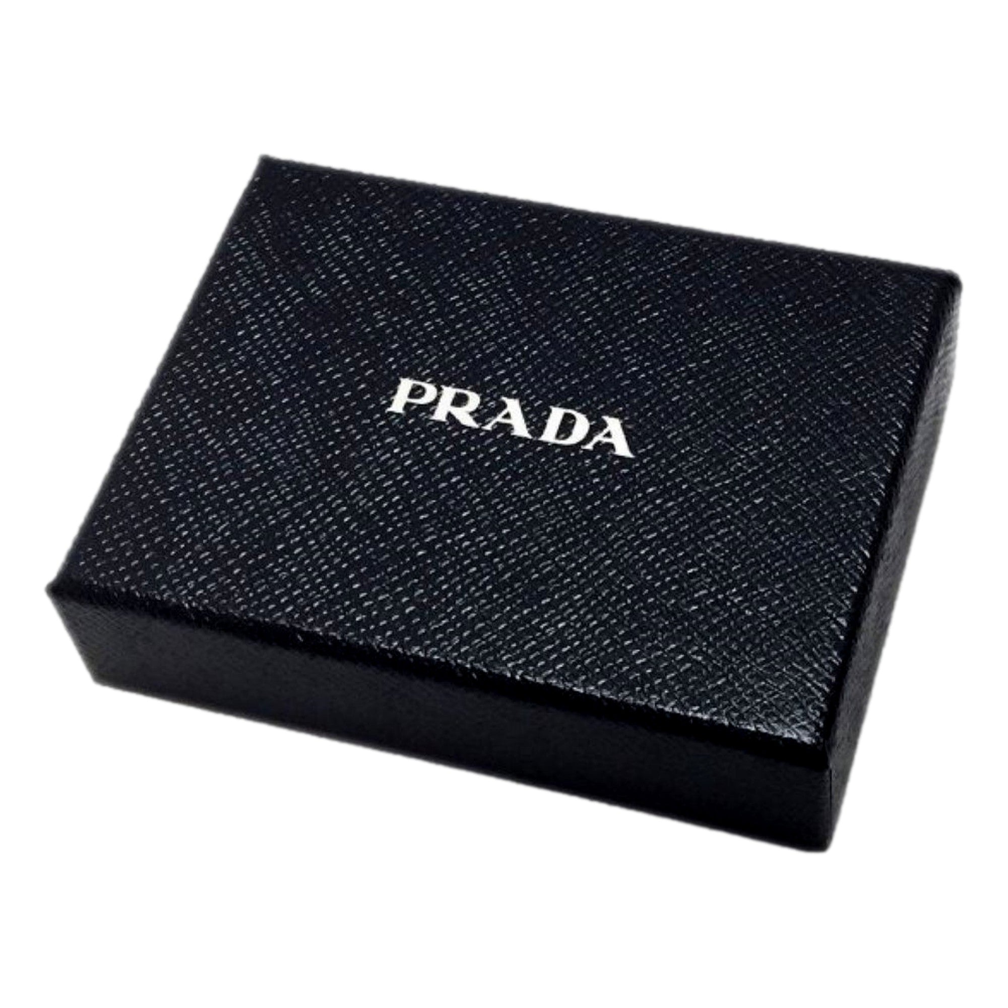 Prada Mens Saffiano Flap Card Holder Wallet Black available at Queen Bee of Beverly Hills