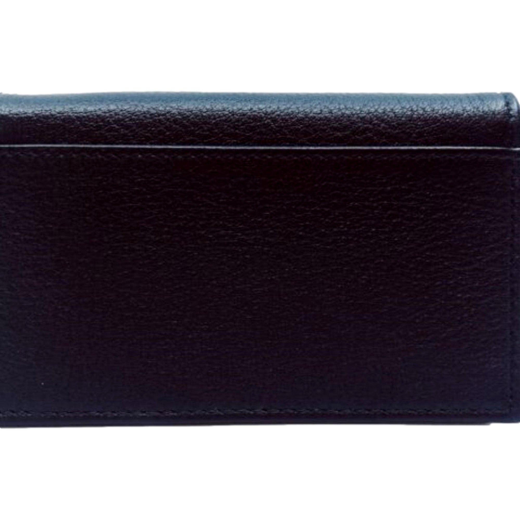 Prada Mens Saffiano Flap Card Holder Wallet Black available at Queen Bee of Beverly Hills