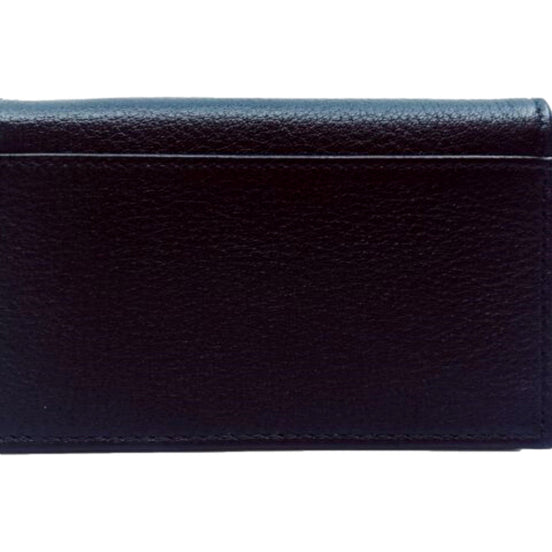 Prada Mens Saffiano Flap Card Holder Wallet Black available at Queen Bee of Beverly Hills
