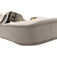 Prada Vitello Phenix Zippered Messenger Hobo Grey Leather Shoulder Bag